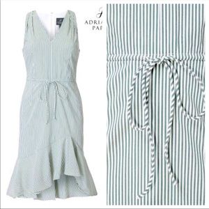Adrianna Papell Green Stripe Dress Size 4